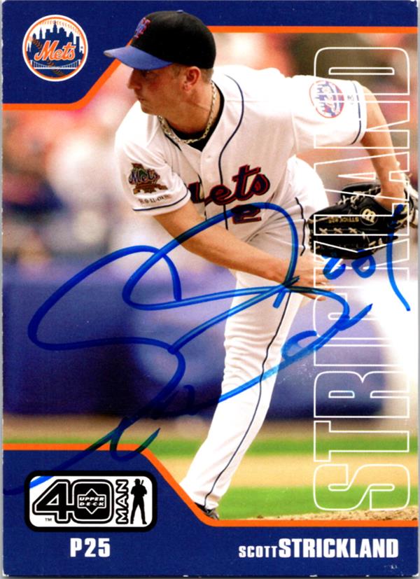781817 Scott Strickland Autographed Baseball Card -   York Mets 2002 Upper Deck No.828