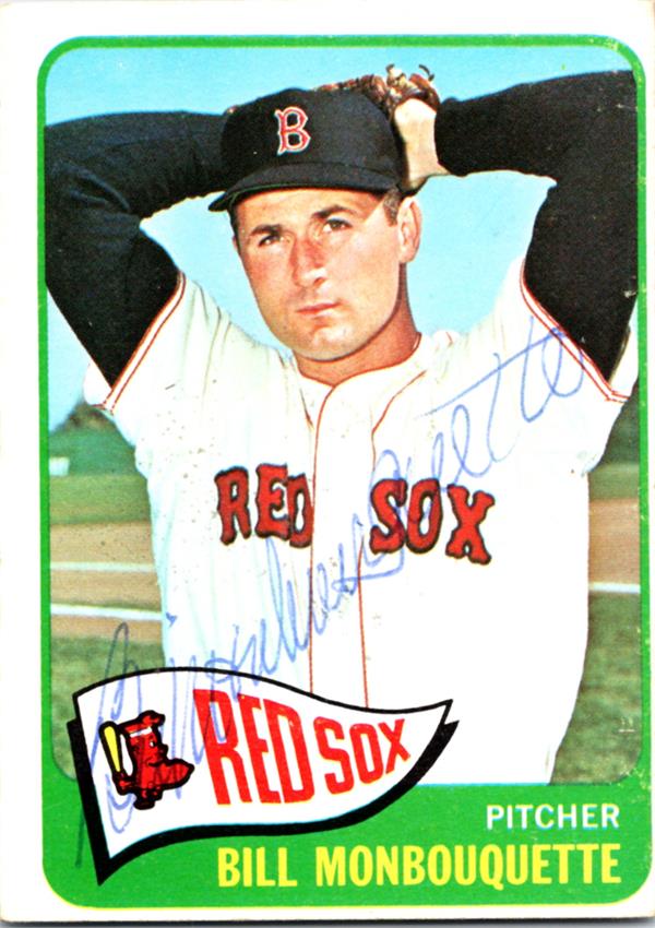 780799 Bill Monbouquette Autographed Baseball Card - Boston Red Sox 1965 Topps No.142