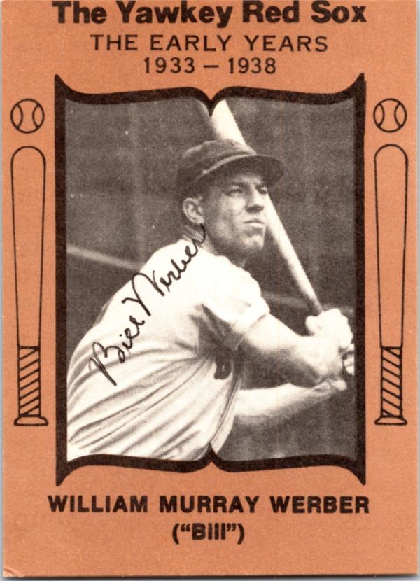 780819 Bill Werber Autographed Baseball Card - Boston Red Sox 1972 Yawkey Red Sox