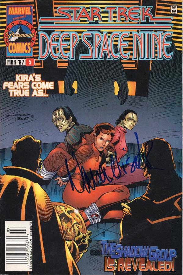 737846 Nana Visitor Autographed Star Trek Deep Space Nine Comic Book - March 1997 No.5