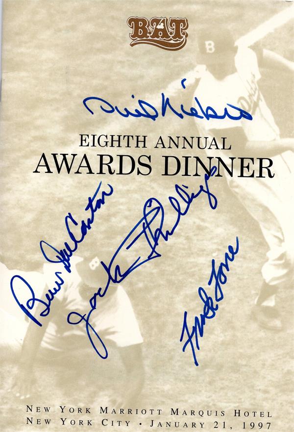 Picture of Autograph Warehouse 737863 Bat Baseball Dinner Program - Autographed Phil Niekro Bruce Dal Canton Frank Torre Jack Phillips