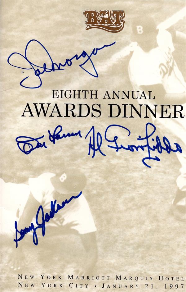 Picture of Autograph Warehouse 737864 Bat Baseball Dinner Program - Autographed Joe Morgan Al Gionfriddo Don Larsen Sonny Jackson