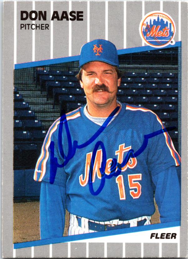 781647 Don Aase Autographed Baseball Card -   York Mets 1989 Fleer Update No.U100