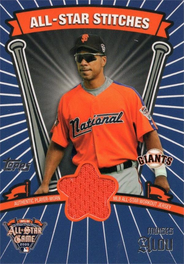 781954 Moises Alou Player Worn Jersey Patch Baseball Card - Houston Astros 2005 Topps All Star No.ASRMA