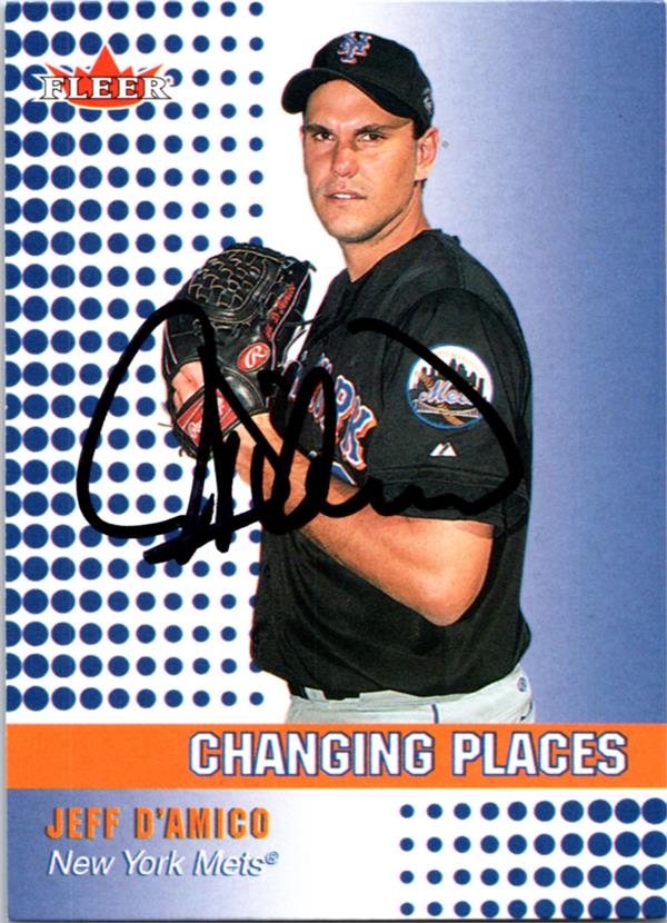 781987 Jeff DAmico Autographed Baseball Card -   York Mets 2002 Upper Deck Changing Places No.485