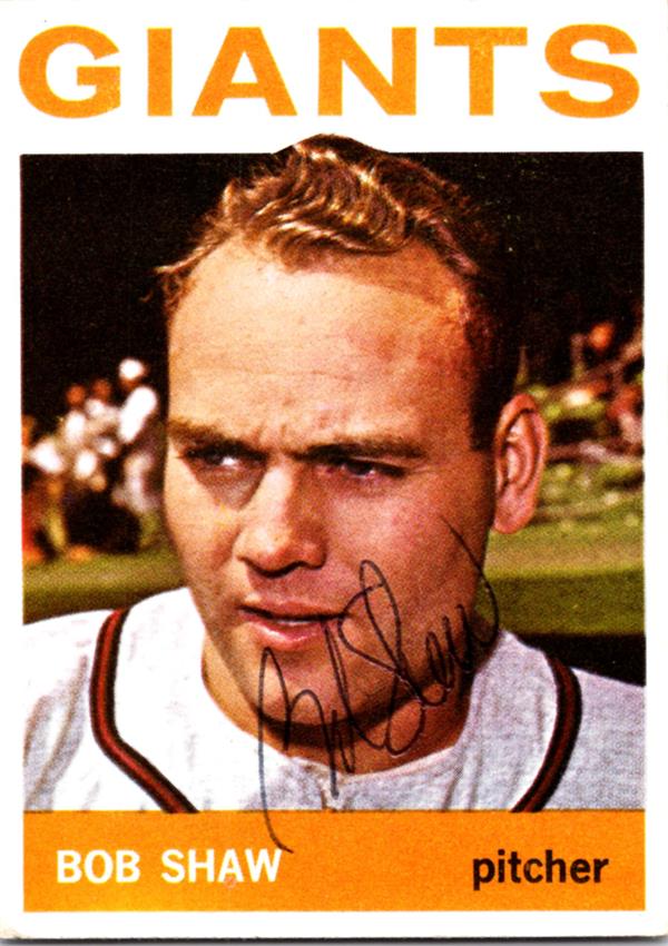 781038 Bob Shaw Autographed Baseball Card - San Francisco Giants 1964 Topps No.328