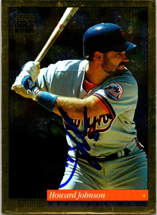 781876 Howard Johnson Autographed Baseball Card -   York Mets 1994 Score Gold Rush No.414