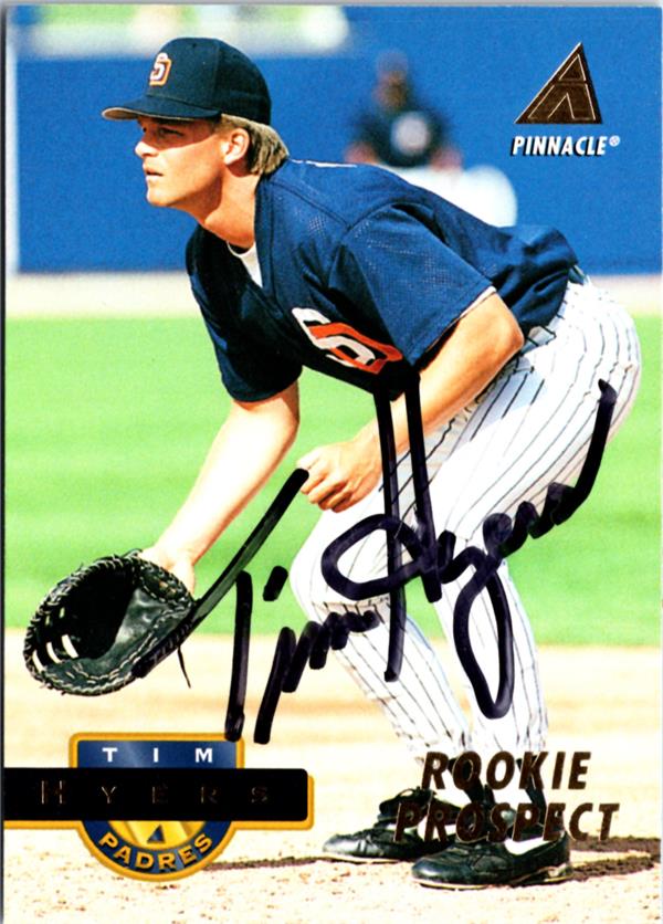 795032 Tim Hyers Autographed Baseball Card - San Diego Padres 1994 Pinnacle No.530