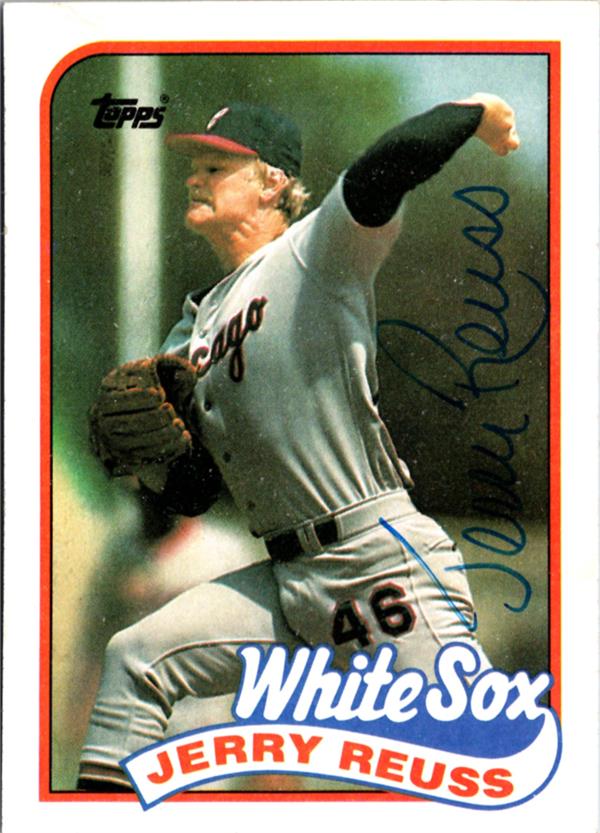 795044 Jerry Reuss Autographed Baseball Card - Chicago White Sox 1989 Topps No.357
