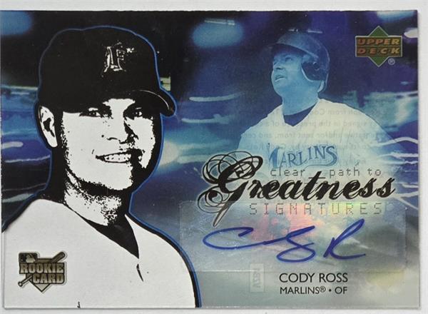 795054 Cody Ross Autographed Baseball Card - Florida Marlins 2006 Upper Deck Greatness Rookie No.87