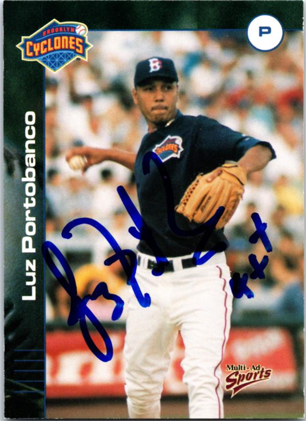 794140 Luz Portobanco Autographed Baseball Card - Brooklyn Cyclones 2001 Multiad No.47