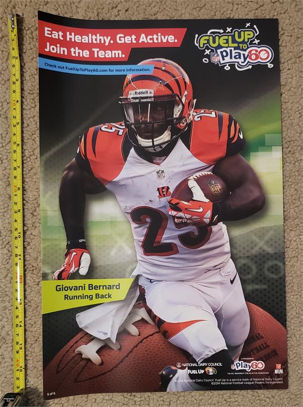 780050 11 x 17 in. Giovani Bernard Poster - Cincinnati Bengals