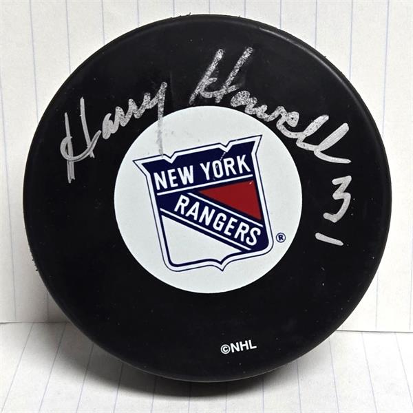 Picture of Autograph Warehouse 783534 Harry Howell Autographed Hockey Puck -   York Rangers Hall of Famer with Display Cube