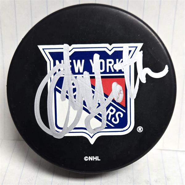 Picture of Autograph Warehouse 783541 Glen Sather Autographed Hockey Puck -   York Rangers Hall of Fame Display Cube B