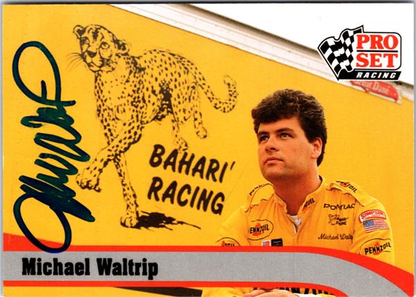 768516 Michael Waltrip Autographed Trading Card - Nascar, Auto Racing, SC 1992 Pro Set No.102