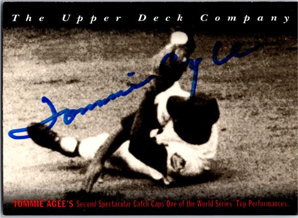 768544 Tommie Agee Autographed Baseball Card -   York Mets 1994 Upper Deck Bat Heroes No.6