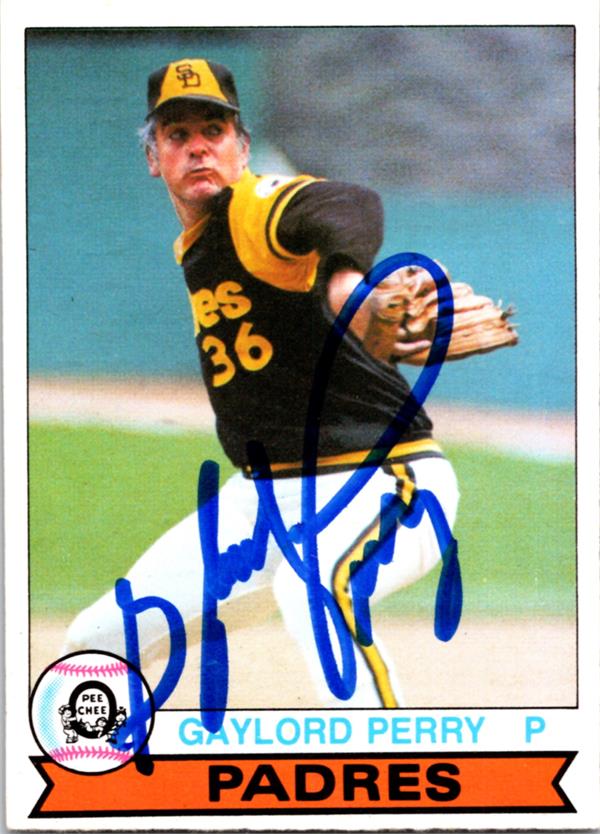 768768 Gaylord Perry Autographed Baseball Card - San Diego Padres 1979 O-Pee-Chee No.161