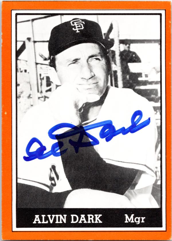 768828 Alvin Dark Autographed Baseball Card - 1962 San Francisco Giants 1981 TCMA No.1