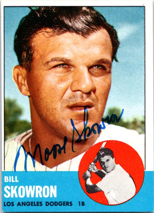 768936 Bill Moose Skowron Autographed Baseball Card - Los Angeles Dodgers 1963 Topps No.180