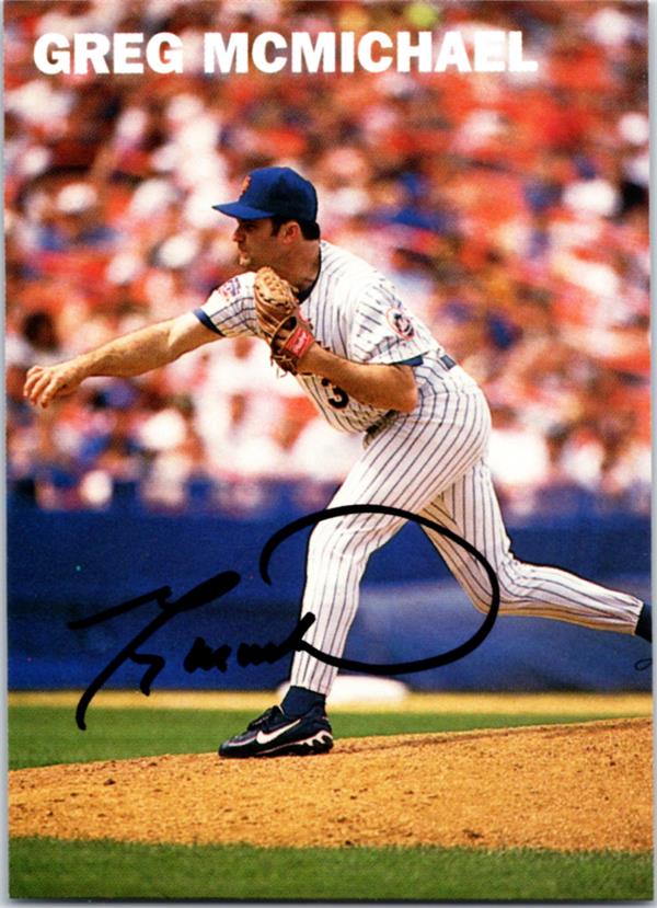 793972 Greg Mcmichael Autographed Baseball Card -   York Mets Religious Card