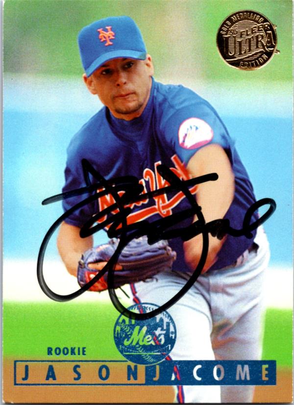 794112 Jason Jacome Signed Baseball Card -   York Mets 1995 Fleer Ultra No.413