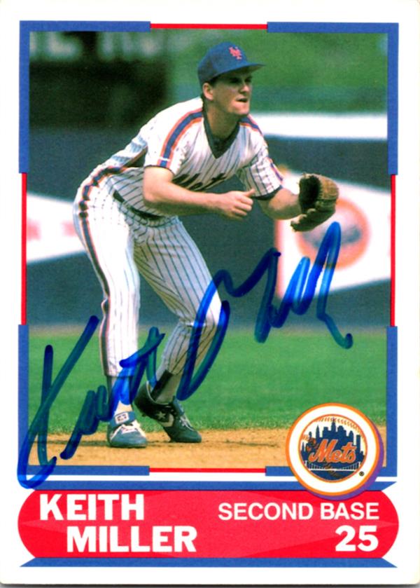 794210 Keith Miller Autographed Baseball Card -   York Mets 1989 Fleer Young Superstar No.23
