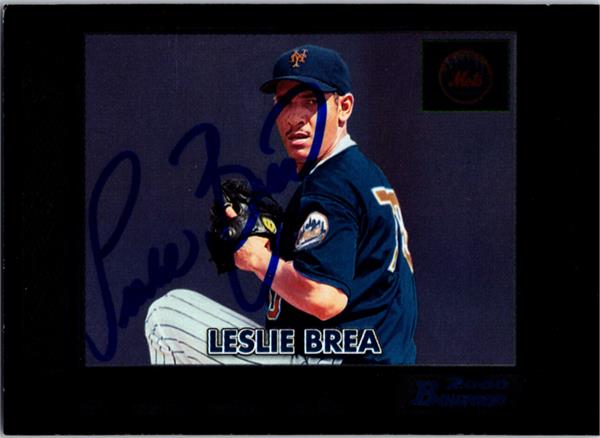 794216 Leslie Brea Autographed Baseball Card -   York Mets 2000 Bowman Retro Future No.144