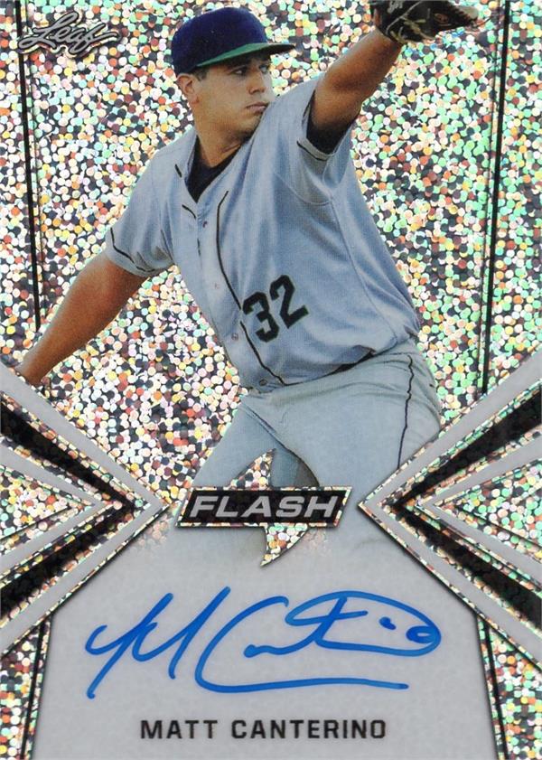 794280 Matt Canterino Autographed Baseball Card - Minnesota Twins 2019 Leaf Flash Rookie Refractor No.BAMC1