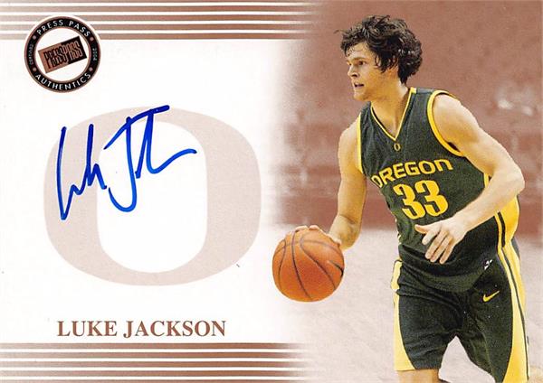 794487 Luke Jackson Autographed Basketball Card - Oregon Ducks 2004 Press Pass Rookie No.33