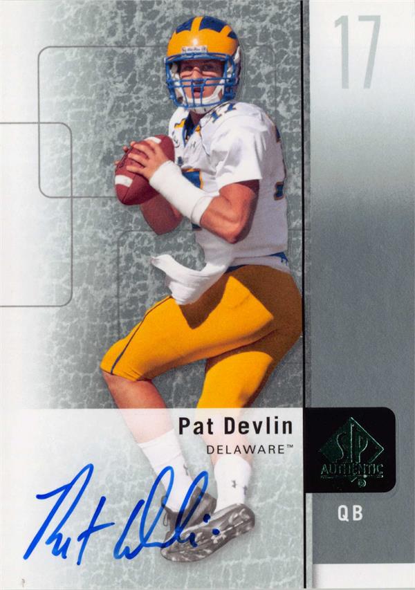 737654 Pat Devlin Autographed Football Card - Delaware Blue Hens 2011 Upper Deck Rookie No.19