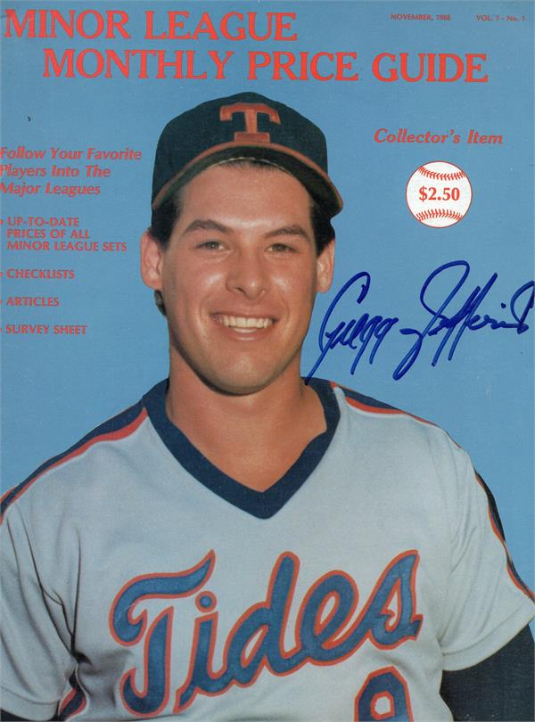 Picture of Autograph Warehouse 737860 Gregg Jefferies Autographed Magazine - Minor League Guide 1988 - Tidewater Tides Mets