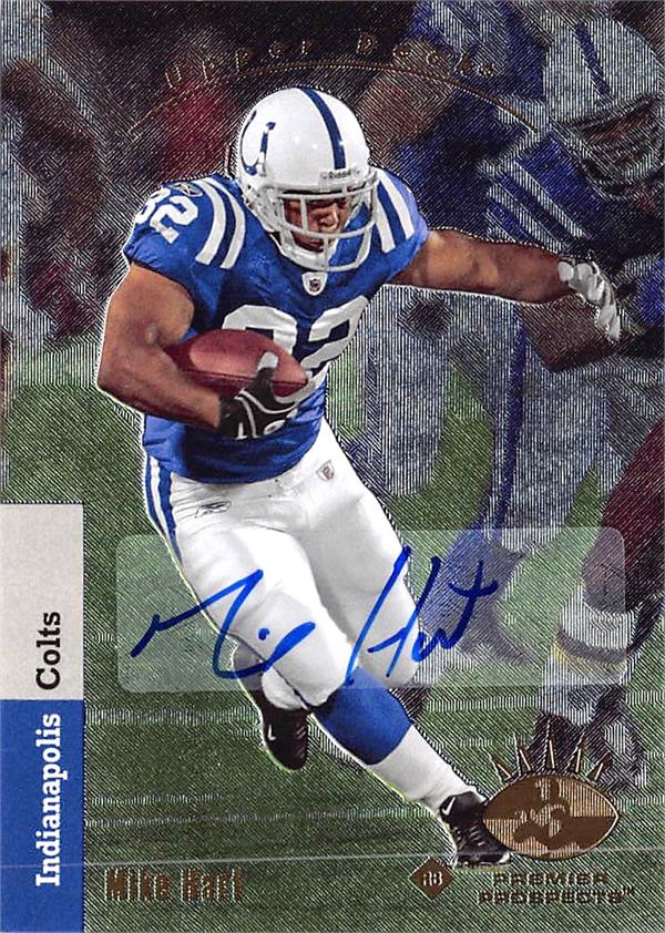 794761 Mike Hart Autographed Football Card - Indianapolis Colts 2008 Upper Deck Premier Rookie No.191