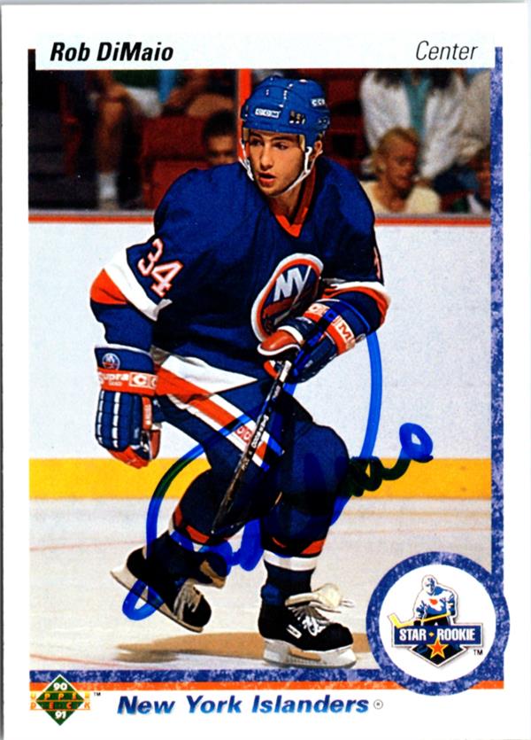 794887 Rob Dimaio Autographed Hockey Card -   York Islanders 1991 Upper Deck Star Rookie No.225