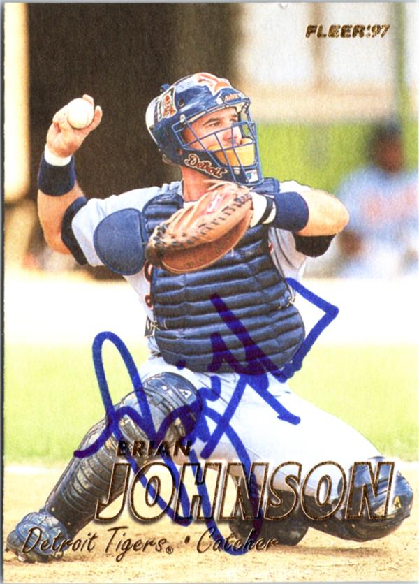 795028 Brian Johnson Autographed Baseball Card - Detroit Tigers 1997 Fleer No.688
