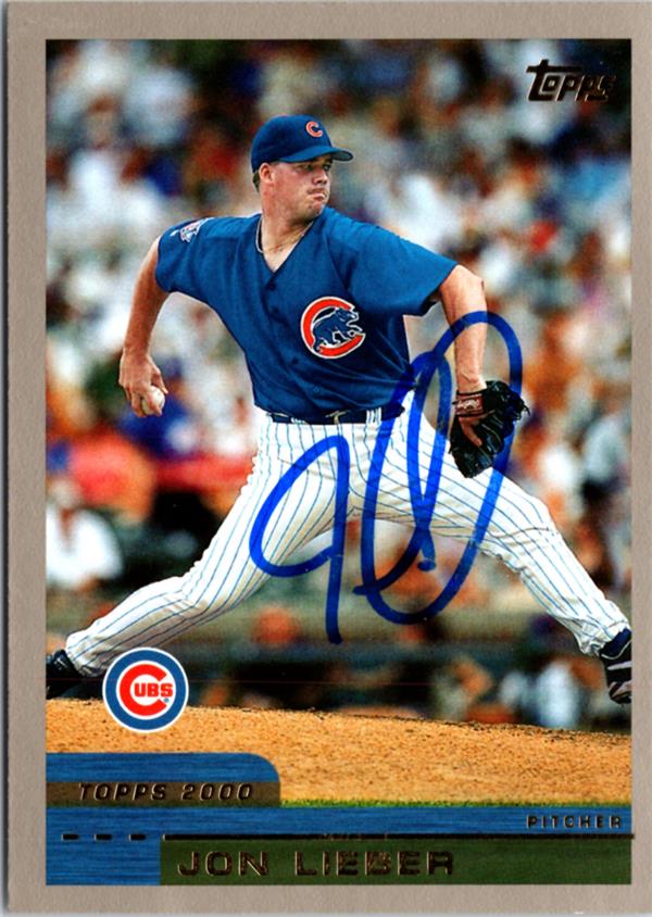 795037 Jon Lieber Autographed Baseball Card - Chicago Cubs 2000 Topps No.427