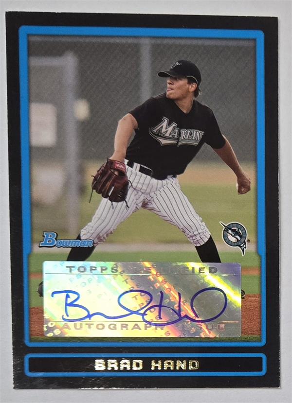 795057 Brad Hand Autographed Baseball Card - Florida Marlins 2009 Bowman Certified No.BPABH