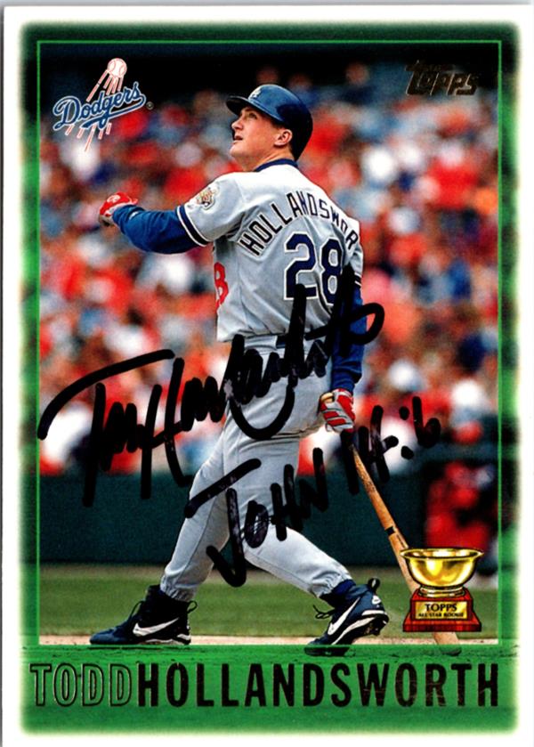 795092 Todd Hollandsworth Autographed Baseball Card - Los Angeles Dodgers 1997 Topps All Star Rookie Cup No.177