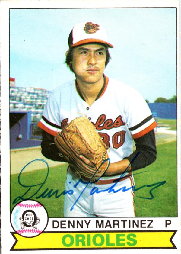 795115 Dennis Martinez Autographed Baseball Card - Baltimore Orioles 1979 O-Pee-Chee No.105