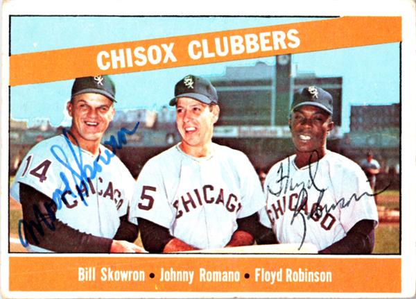 780582 Bill Skowron & Floyd Robinson Autographed Baseball Card - Chicago White Sox 1966 Topps No.199