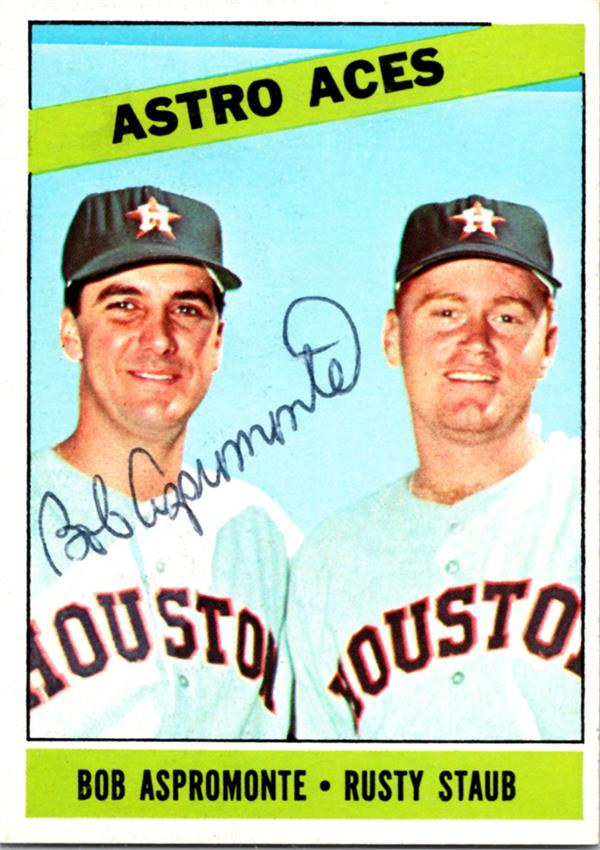 780745 Bob Aspromonte Autographed Baseball Card - Houston Astros 1966 Topps Aces No.273 Ballpoint