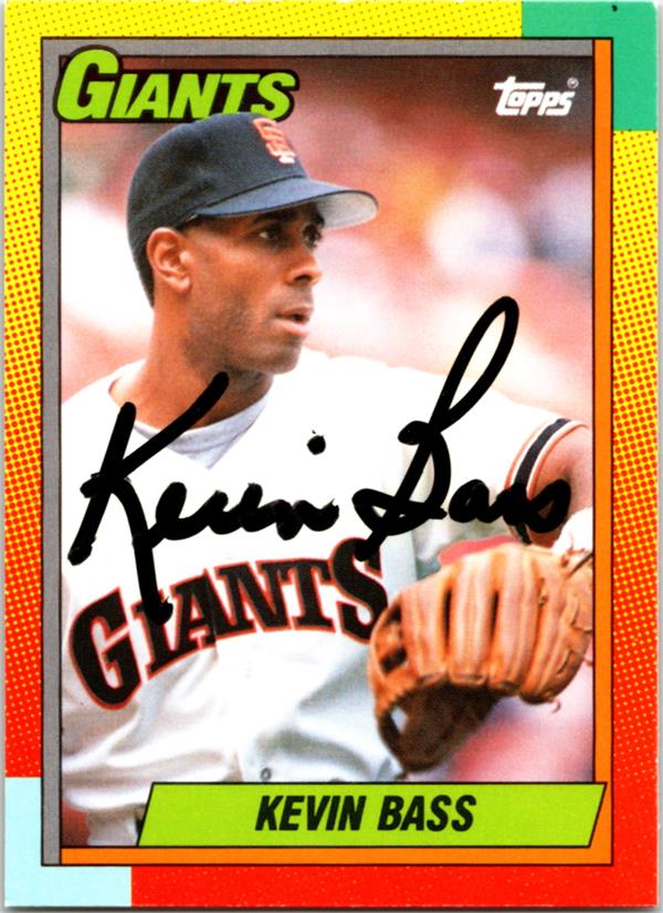 780908 Kevin Bass Autographed Baseball Card - San Francisco Giants 1990 Topps Traded No.7T
