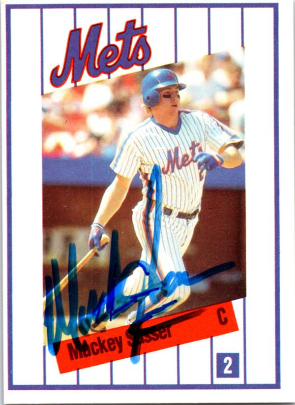 780937 Mackey Sasser Autographed Baseball Card -   York Mets 1991 Kahns No.2