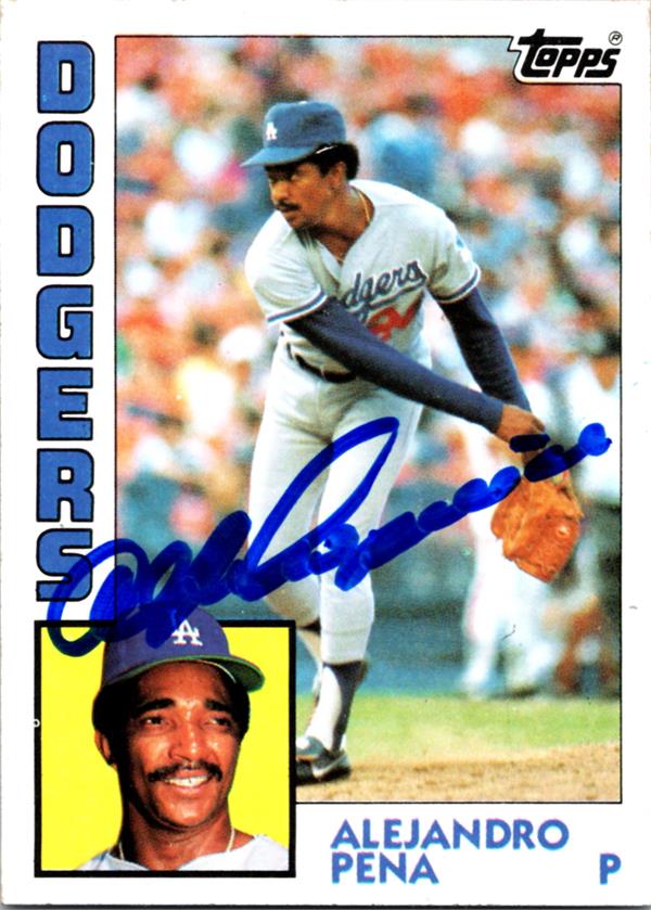 780973 Alejandro Pena Autographed Baseball Card - Los Angeles Dodgers 1984 Topps No.324