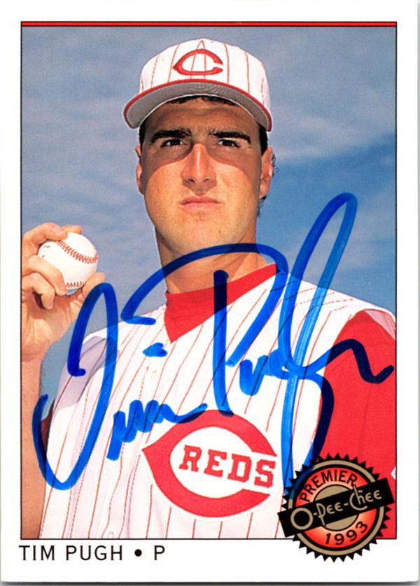 780985 Tim Pugh Autographed Baseball Card - Cincinnati Reds 1993 O-Pee-Chee Premier No.75