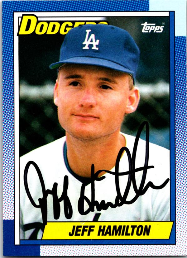 781295 Jeff Hamilton Autographed Baseball Card - Los Angeles Dodgers 1990 Topps No.426