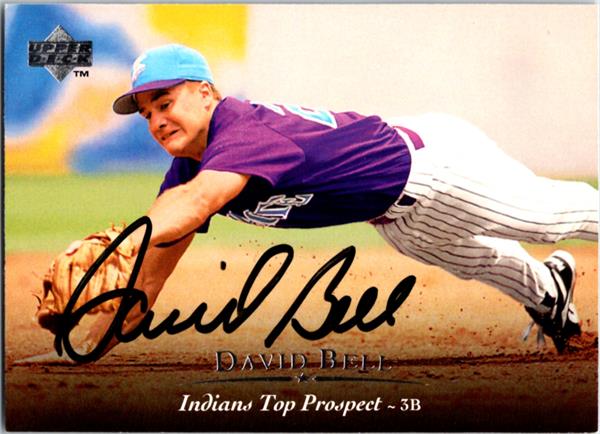 781384 David Bell Autographed Baseball Card - Cleveland Indians 1994 Upper Deck No.16