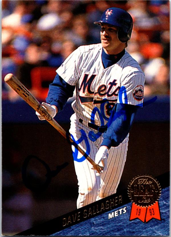 781776 Dave Gallagher Autographed Baseball Card -   York Mets 1993 Leaf No.479