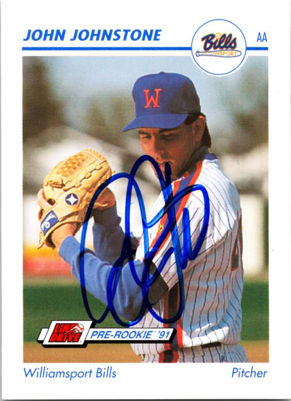 781880 John Johnstone Autographed Baseball Card - Williamsport Bills 1991 Impel Pre Rookie No.635