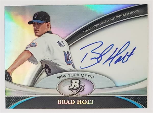 782005 Brad Holt Autographed Baseball Card -   York Mets 2011 Bowman Platinum Certified No.BPABHO