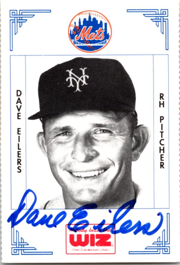 782148 Dave Eilers Autographed Baseball Card -   York Mets, LC 1991 Wiz Mini No.104